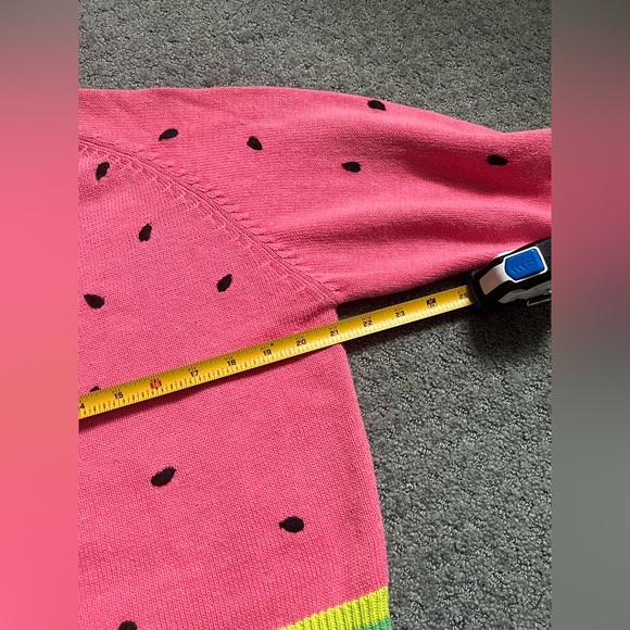Price firm- Michael simon M watermelon 🍉 sweater cardigan easter valentines day - Picture 7 of 8